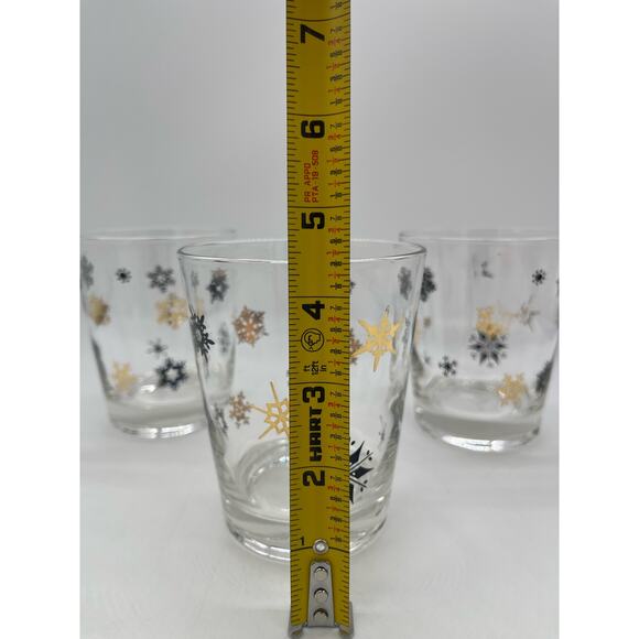 MCM Starburst Snowflake Atomic Highball Glasses Set of 3 See Wear - Picture 3 of 4